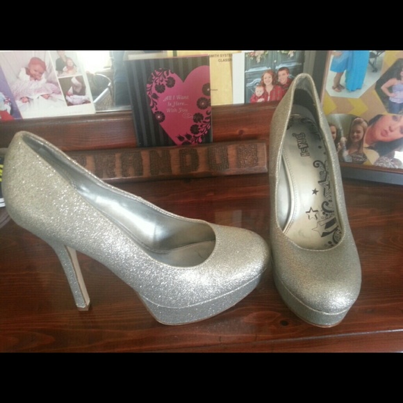 Brash glitter heels