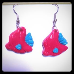 Fuschia Fish Earrings