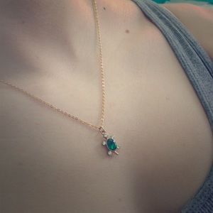 golden turtle necklace and matching earings