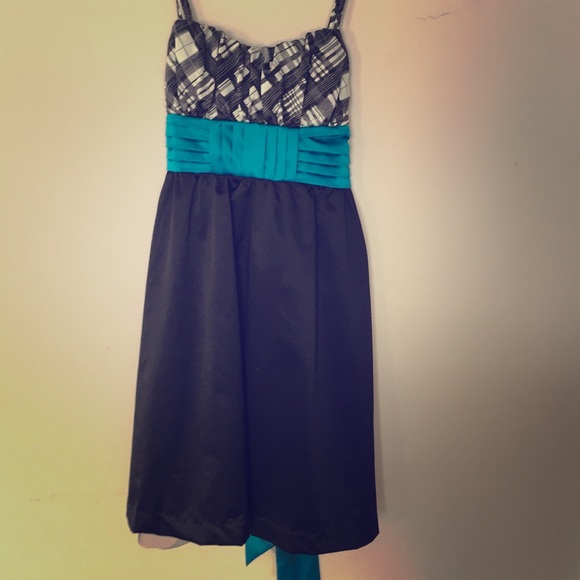 Blue and black homecoming dress