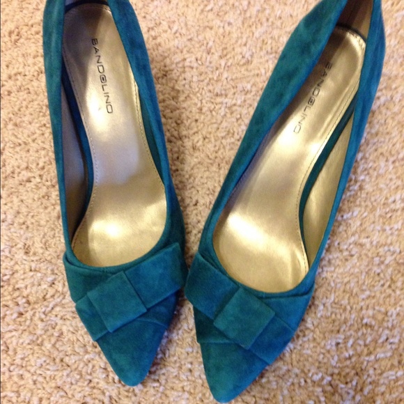 Turquoise Blue Suede Heels