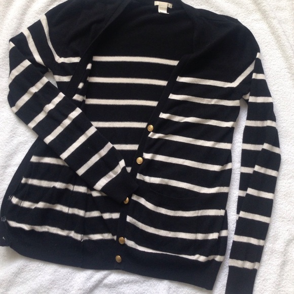 Striped black and white cardigan