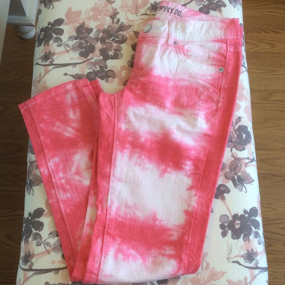 Pink washed out jeans