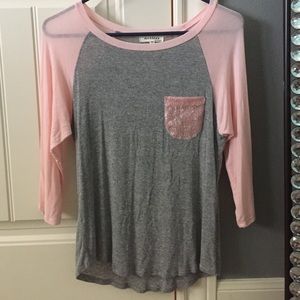 Sequined pocket shirt