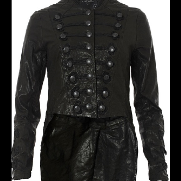 All Saints Military-Style Leather Jacket.