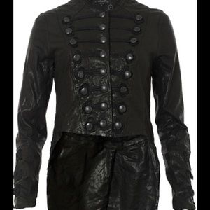 All Saints Military-Style Leather Jacket.
