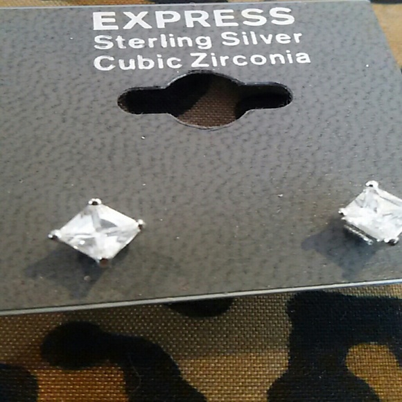 Sterling silver CZ earrings - Picture 2 of 2