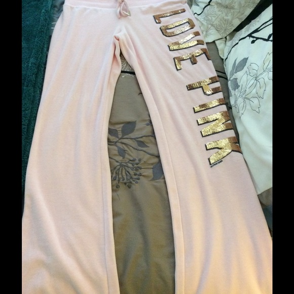 VS PINK Velour Lounge Pants With Sequins