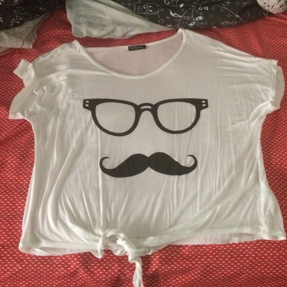 Glasses and mustache tee