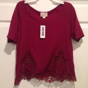Cute Maroon/burgundy crop top