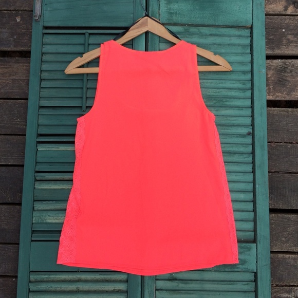 H&M Neon Coral Lace Inset Tank - Picture 3 of 5