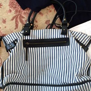 Milene Birger striped canvas/leather handbag SOLD!