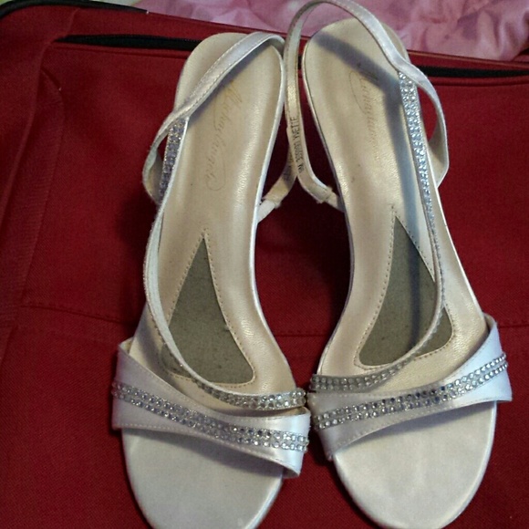White rhinestone heels