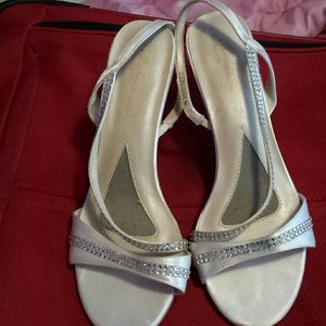 White rhinestone heels