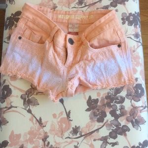 2 shorts ,Coral lace shorts, light green shorts