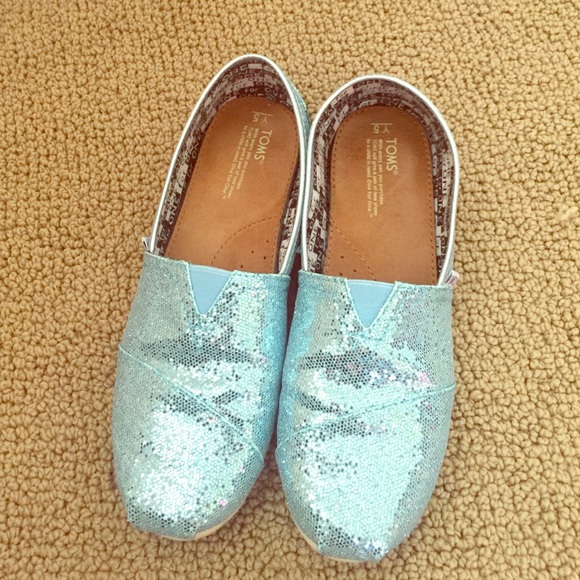 TOMS Shoes - Cinderella Blue glitter Toms