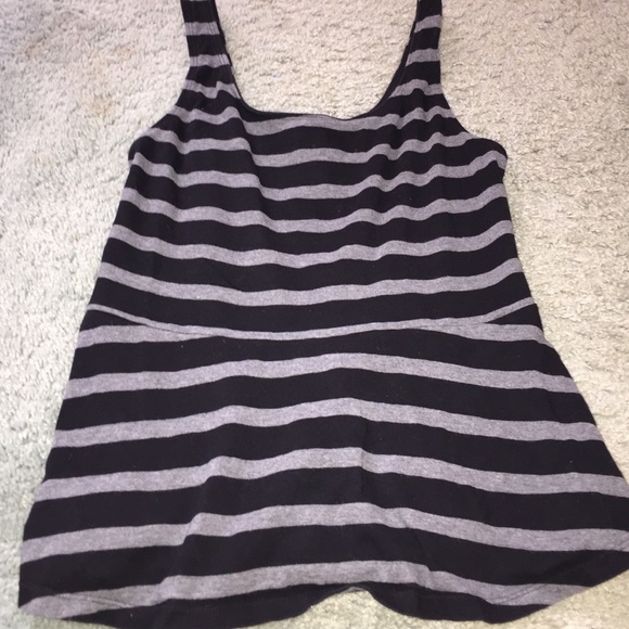 Express striped peplum tank top