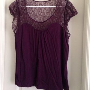 Burgundy Lace Shirt