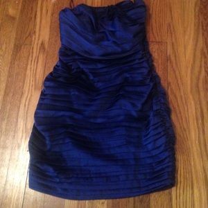 Strapless navy dress