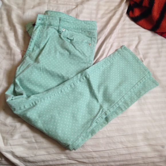 Turquoise High rise Skinny Jeans