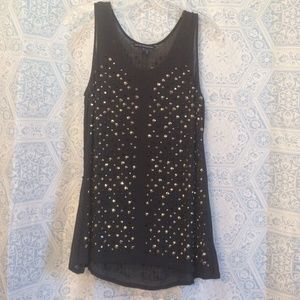 French Connection Beaded Sheer top