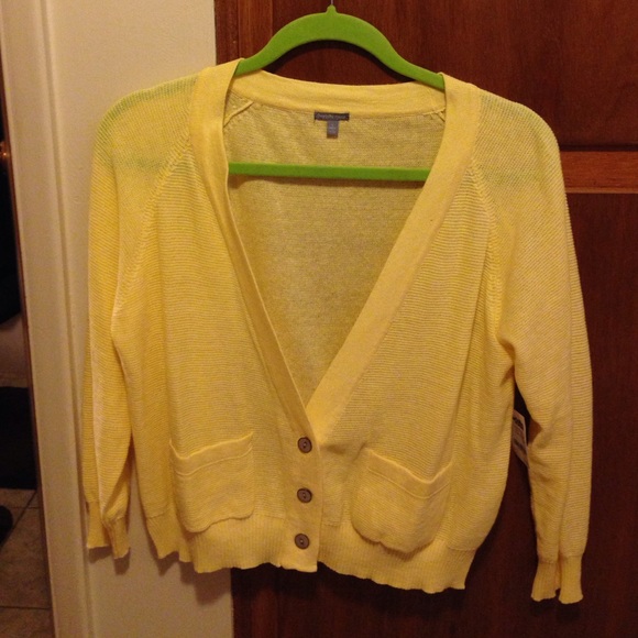 Yellow cardigan beautiful! Never been worn!
