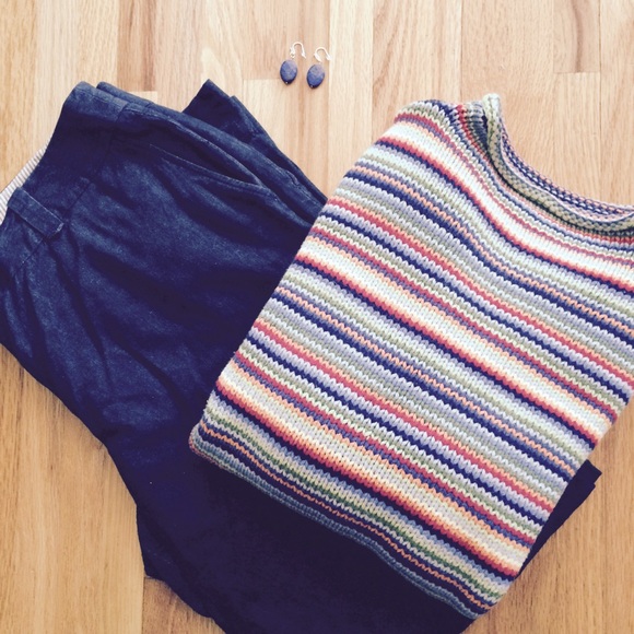 **SOLD**Soft bright striped sweater - Picture 3 of 4