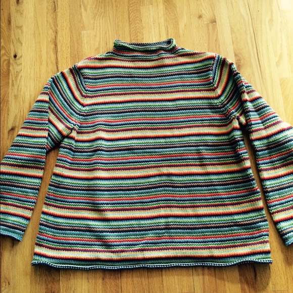 **SOLD**Soft bright striped sweater - Picture 4 of 4