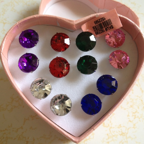 Faux Gemstone Earring Set