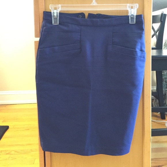 Navy blue pencil skirt