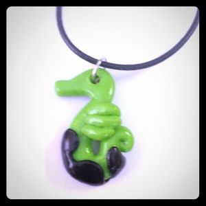Oil Covered Seahorse Necklace