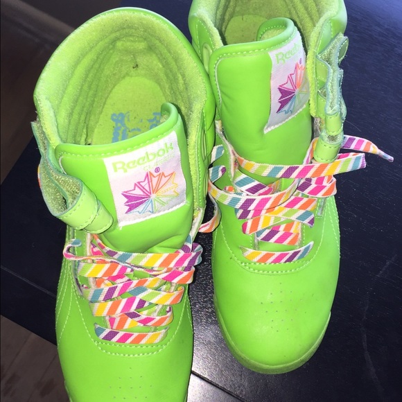 Lime green reebok classic's...