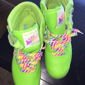 Lime green reebok classic's...