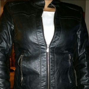 Black leather jacket