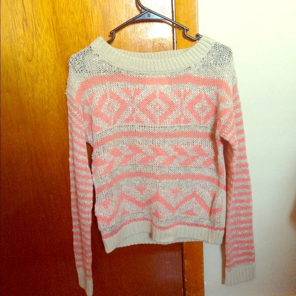 Aztec print knit sweater