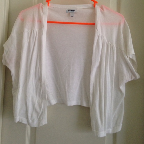 Bright white shirt sleeve cardigan