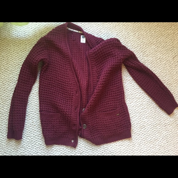 roxy burgundy cardi