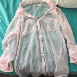 Sheer, pink long sleeve