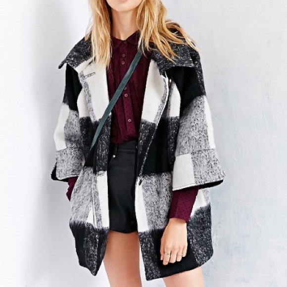 COOPERATIVE Furry Plaid Coat