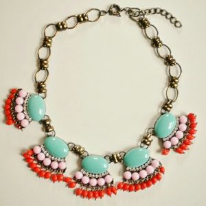 Beautiful Beaded Fan Statement Necklace