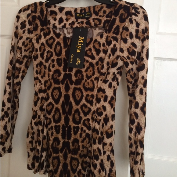 Animal print peplum blouse