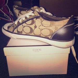 Authentic Coach Barrett sneakers brown and white