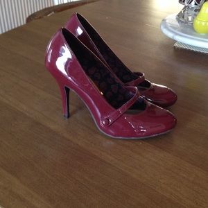 Burgundy Mary Jane Heels
