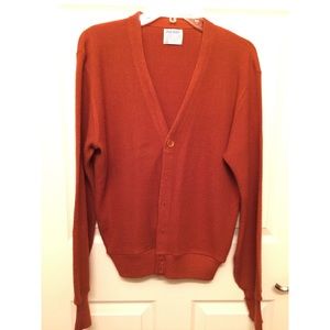 Burnt Orange Grandpa Cardigan