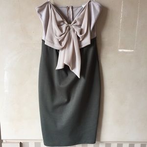 Olive and Tan Bow Dress