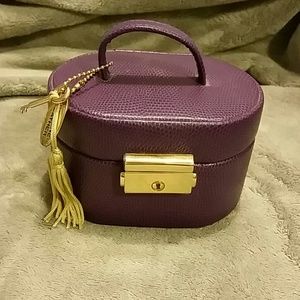 Wolf Designs Purple Leather Jewelry Case