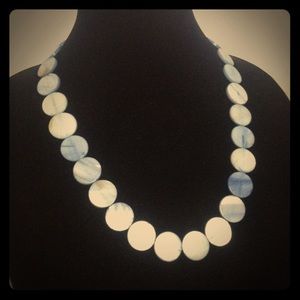 Handmade blue shell necklace