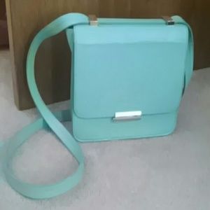 Mint buckled crossbody