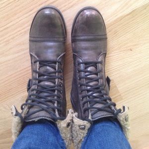 Diba "Miss Me" Leather & Shearling Boots