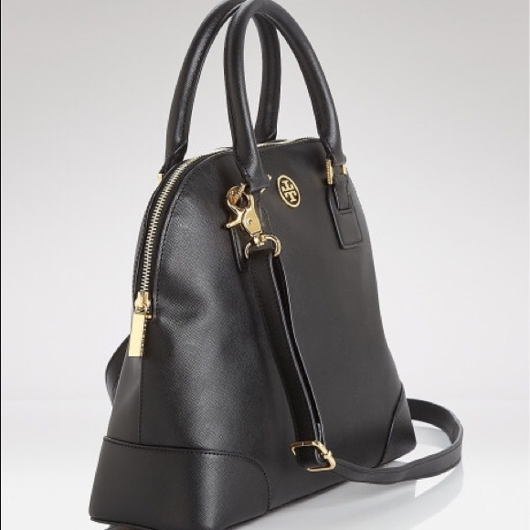 Authentic Tory Burch Black Robinson Dome Satchel - Picture 2 of 3